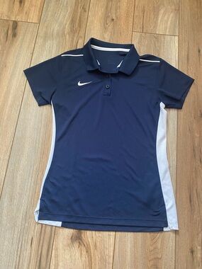 Nike Navy and White Women's Polo Button-Down Shirt golf casual wear